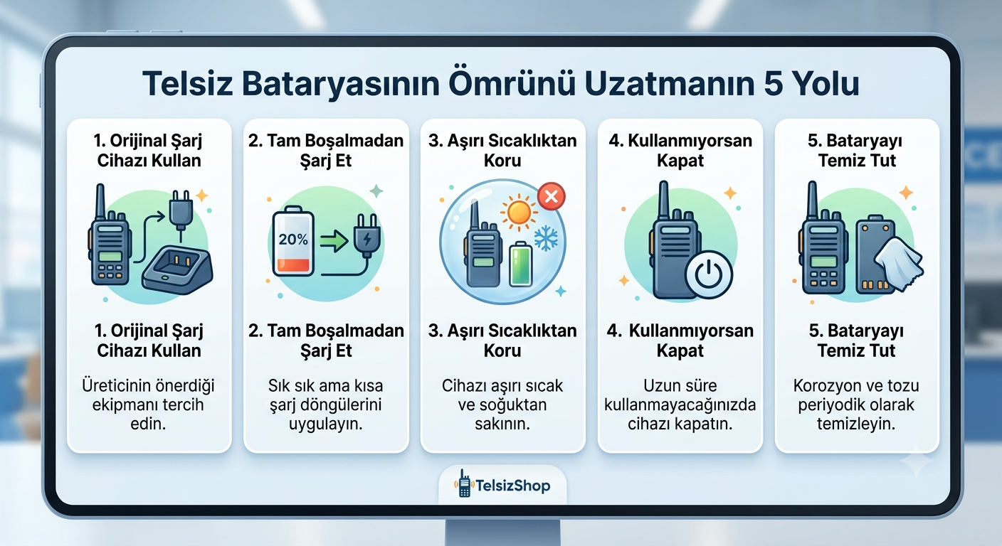 Telsiz Bataryasının Ömrünü Uzatmanın 5 Yolu